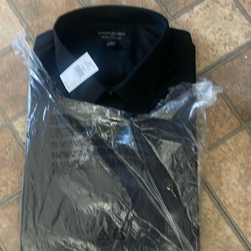 Banana republic black, long sleeve collared shirt